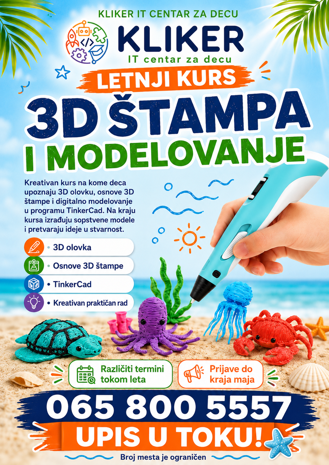 Poster za kurs 3D štampa i modelovanje